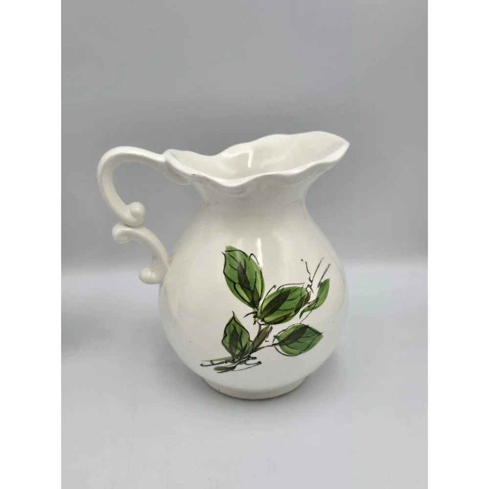 Counterpoint syrup Pitcher drip Bowl Set japan Excellent Hand Painted Oranges,